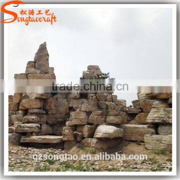 High Quality Large Rockery Fiberglass Waterfalls Natural Stone Garden Fountain Outdoor photo-4