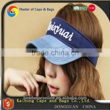 custom fashion sun visors with 3D embroidery