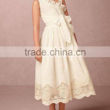 Latest Children Dress Design Kids Dresses Photo Sweet Ivory Warp- Front Child Dress HSD5362 photo-2