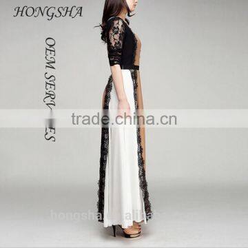 New Fashion Fashion Muslim Women Long Dress Pictures With Lace Pattern Abaya Designs HSD7448 photo-2