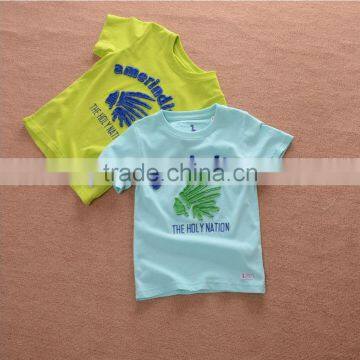 Baby Clothes Boy 14 Years Old Saias Washed Applique Cotton Short-sleeve Tee photo-5