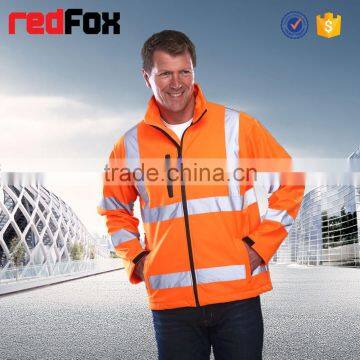 High Visibility Cheap Men Reflective Safety Softshell Winter Jacket photo-5
