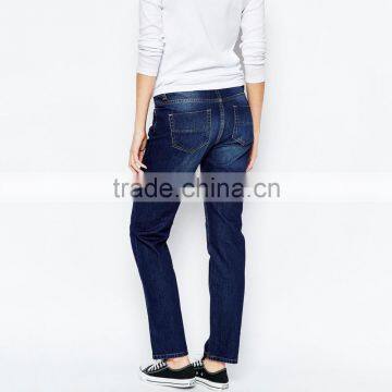 Women Ripped Fashion Blue Loose Style Maternity Jeans photo-3