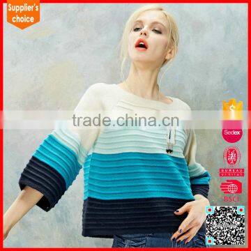 Latest design ladies fancy pattern half sleeve cute baggy sweaters