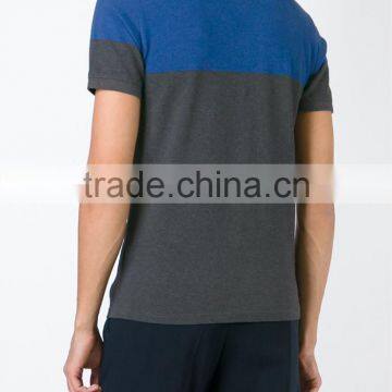 Grey and Blue Cotton Color Combination Polo Shirt for Men Wholesale photo-3
