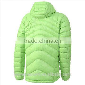 Light Green Winter Men's Stand-up Collar Jacket Goose Down With Hood photo-2