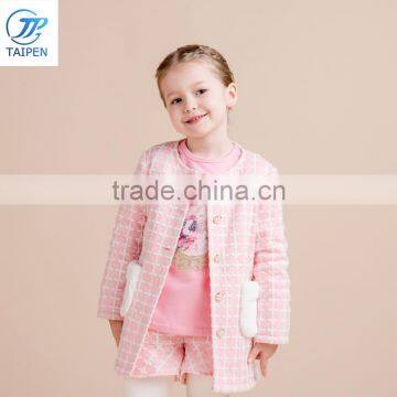 Girls Jacquard Winter Outwear Kids' Tweed Quilted Coat Designs For Girl photo-2