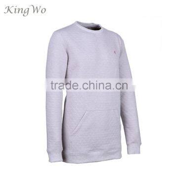 2018 Spring Mens Cotton Fleece Diamond Quiled Crew Neck Jumper photo-2