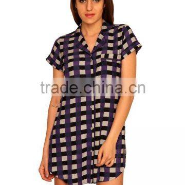 Casual Purple Blended/knit Sleepshirt