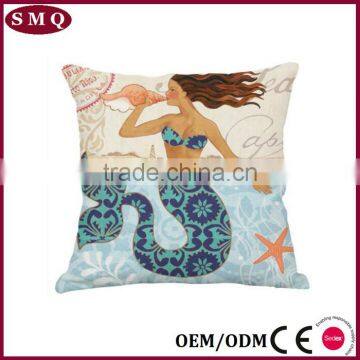 Midterranean Mermaid Painting Decorative Pillow Cover photo-5