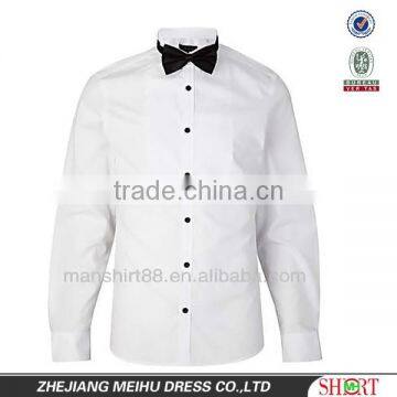 man's long sleeve white satin tuxedo shirt