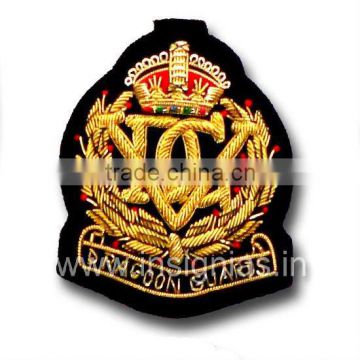 Embroidered bullion wire badges