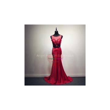 Soft Satin Red Evening DressesP1506