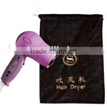 Hotel Hair Dryer Velvet Bag With Embroidery Logo