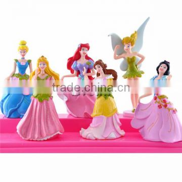 Hot Disny Princess dolls, Tinker Bell PVC dolls Snow White Action figures, Lovely PVC figure set of 6pcs