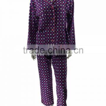 Purple Long Sleeves Flannel Pajamas Women Winter Sleepwear photo-2