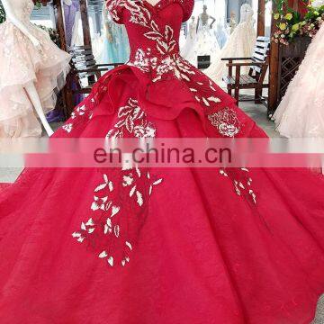 LS00373 red bodycon dress appliques pattern long evening dress ball gown with a train plus size party dress