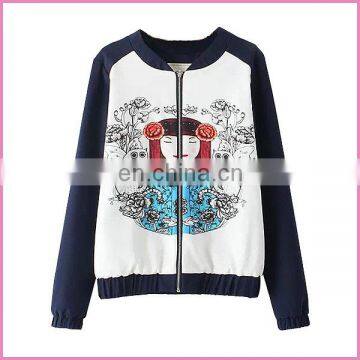 fashion design front cute carton printing girl's jacket