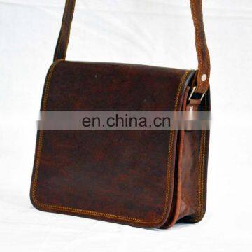 Real Leather Vintage Brown Bag Cross Bodya Satchel Bag Mens Sling Leather Messenger Handmade bag