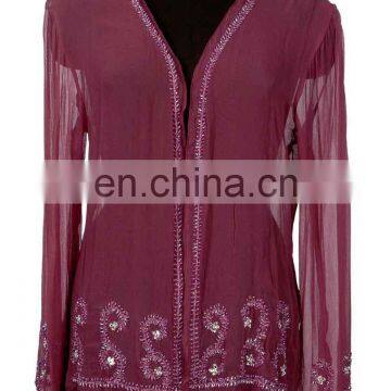 Georgette hand embroidered jacket