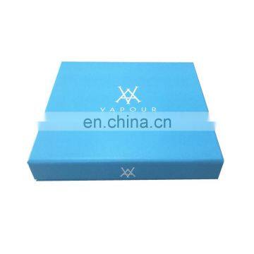 Magnet closure rigid cardboard small blue gift box 120mm by 120mm by 15mm