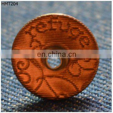 custom logo embossed metal jeans buttons