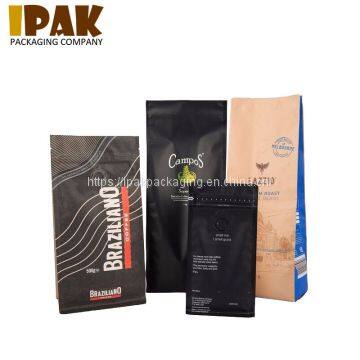 Food Grade Kraft Paper Flat Bottom Stand up Coffee Bag With Valve photo-3