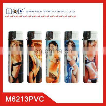 high quality plastic cigarette lighter with PVC pictures-custom lighter China