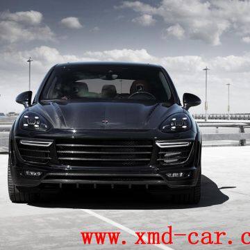 Carbon fiber Body Kit Bumper Lip Chin Spolier Hood Engine Cover Bonner Grille Fender for Porsche Cayenne 9Y0
