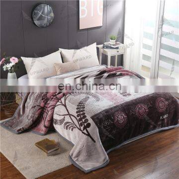 Factory Outlet Hot Sale Winter Raschel Blanket Wholesale Luxury Plant Embossed Double Layer Weighted Blanket for Middle-East