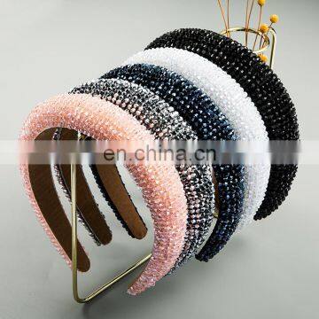 5colors New Luxury Baroque Colorful Rhinestone Fashion Colored Padded Headband For Women Party Hair Accessories photo-2