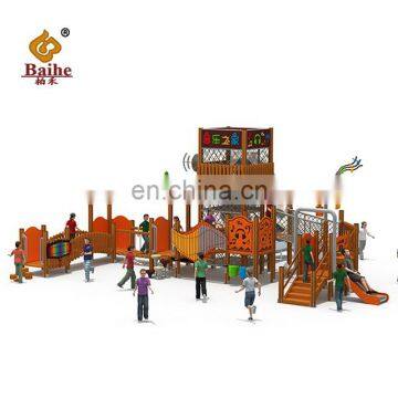 Preschool Kids Large Playground Wooden Used Equipment Child Slide Outdoor Playground Wood