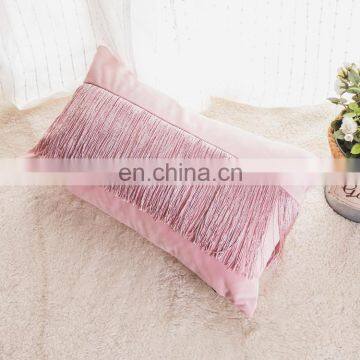 Luxury Modern 100%Polyester Velvet Pillow Cushion With Fringe Tassels for Home Deco photo-6