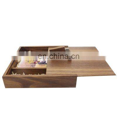 Walnut Wood Photo Album Box Gift USB Wooden Package Box Size 18*17*5.5cm photo-2