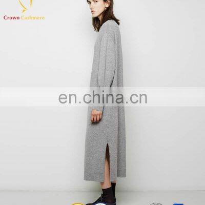 Latest Knitting Design Long Style Lady Fitted Winter Cashmere Dress photo-2