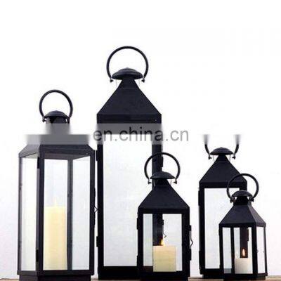 European Candle Holder Crystal Glass Wedding Metal Lantern Decoration Lantern Portable