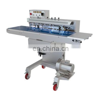 FRMC-1120W Hualian Exhaust Air Suction Food Pouch Heat Continuous Band Sealer Packing Plastic Bag Sealing Machine