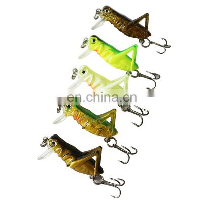 High quality lifelike  Freshwater 3.5cm/3g  Insect Grasshopper Fishing Lures Minnow Plastic Fishing Lure Bait