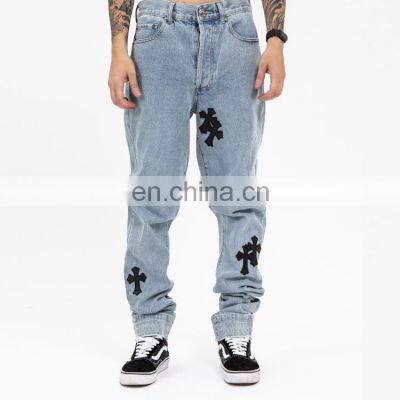 Wholesale Factory Men Applique Embroidery Jean photo-2