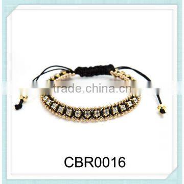 2014 fashion plait elastic bracelet with crystal diamond for girls women