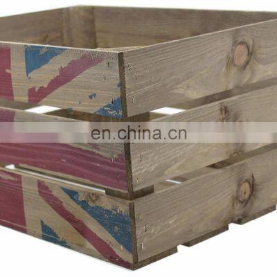 Wooden Rustic Crate With Union Jack Print photo-5