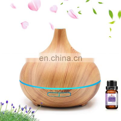 550ml 7 Color LED Light Classic Cool Mist Aromatherapy Essential Oil Wooden Grain Diffuser Ultrasonic Humidifier