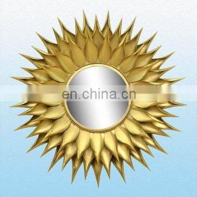 gold plated sun design mirror