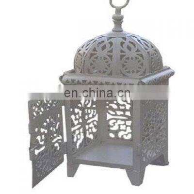 white finished centerpiece Moroccan lantern