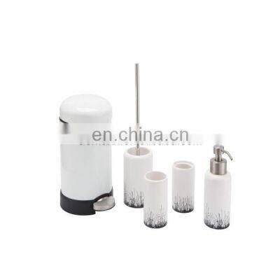 White series waste basket lotion dispenser sets for environment decorations