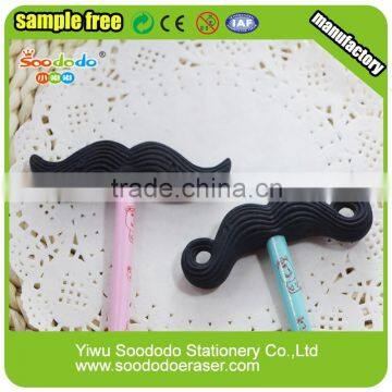 Mustache shaped erasers pencil topper for kids