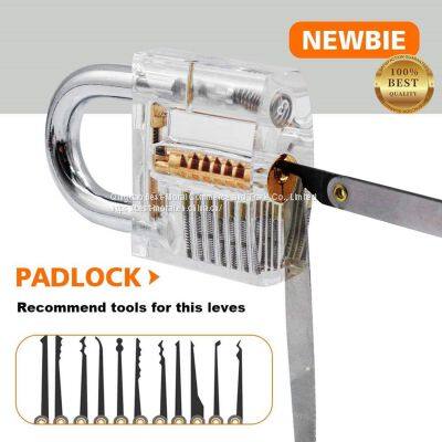 Locksmith Lock Picking Tools Set and Kit With Repair Practice Padlock photo-5