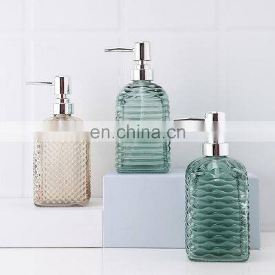 High quality  glass soap dispenser set bathroom accessories liquid soap dispense