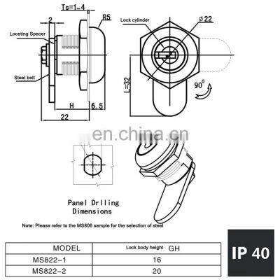 MS822 Hot Sale OEM Mini Type Mailbox Post Cam Lock With Key photo-5
