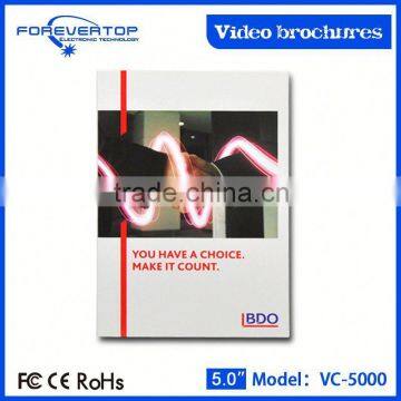 New Arrived 5 Inch Nice Video Brochure Card